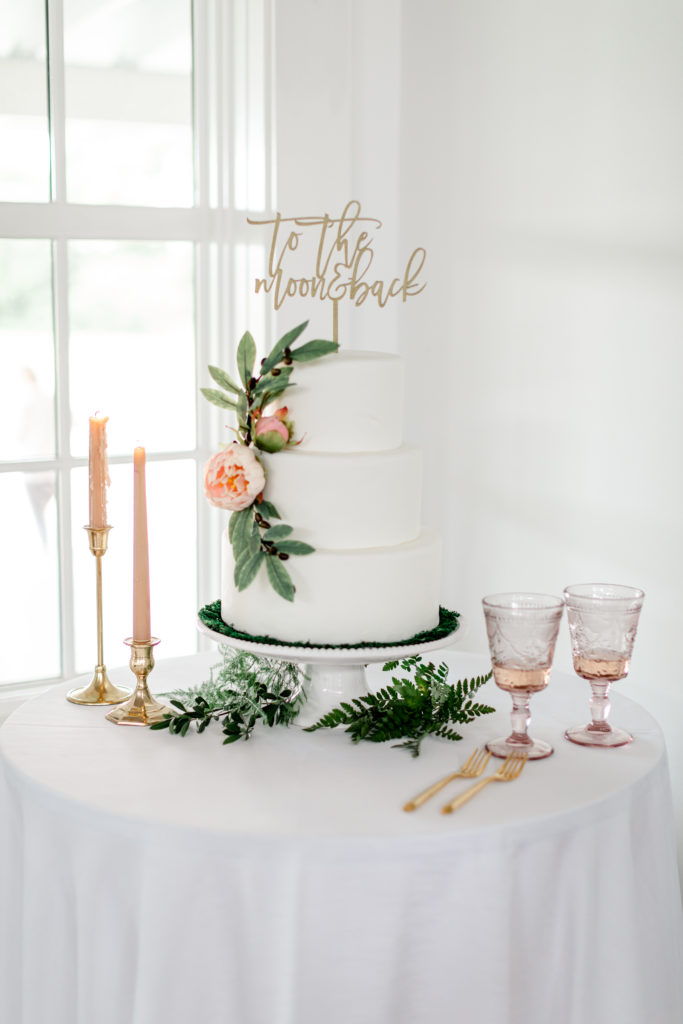 wedding cake with fresh florals