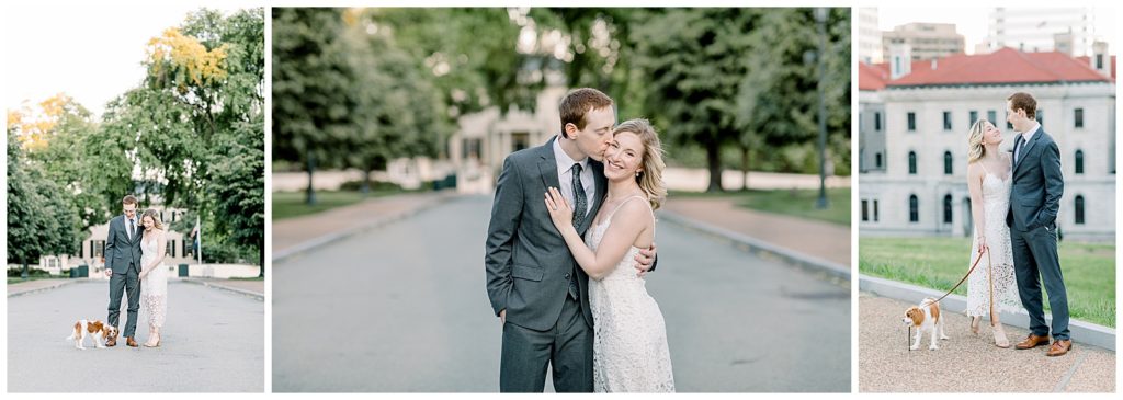 Couple at the Virginia Capitol for engagement session